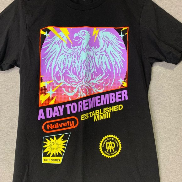 A Day To Remember Womens Small Band Concert Naivety T Shirt NES Cartridge 8 Bit - Picture 2 of 5